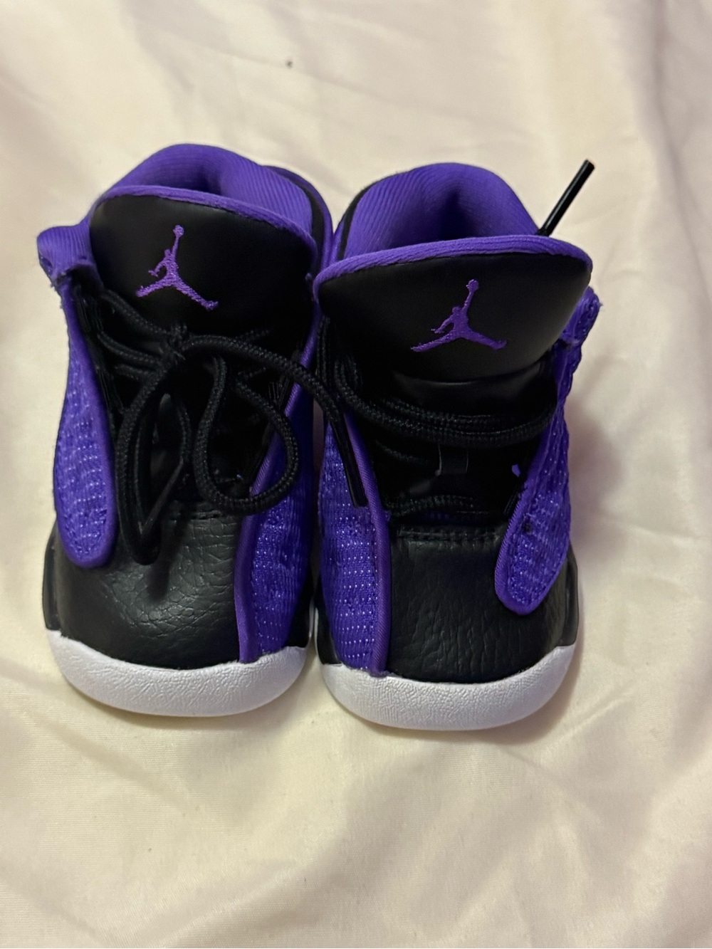 Jordan Kids Black & Purple High-Top Sneakers with White Sole